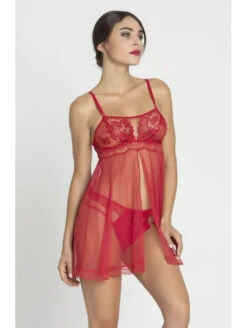 Babydoll Rouge GLAMOUR COUTURE -sous-vêtement boutique babydoll rouge glamour couture 3