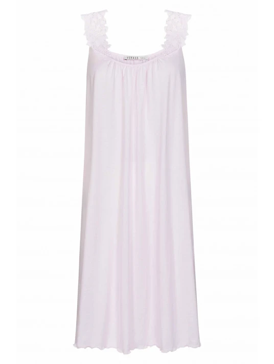 Chemise De Nuit Sans Manches En Coton Rose 4 Chemise De Nuit Sans Manches En Coton Rose – Image 2