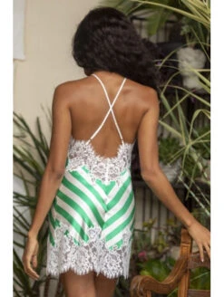 Combinette En Soie Rayée RYME -sous-vêtement boutique combinette en soie rayee ryme 2