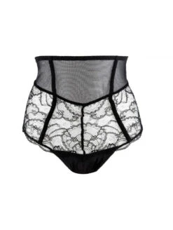 Culotte Taille Haute Sexy Noir SOIR DE VENISE -sous-vêtement boutique culotte haute sexy dentelle soir de venise 2