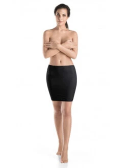 HANRO Jupon Invisible Noir SATIN DELUXE