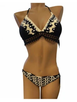 Maillot De Bain 2 Pièces Imprimé Noir