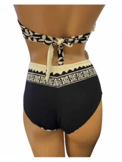 Maillot De Bain 2 Pièces Réversible Imprimé Noir Et Blanc -sous-vêtement boutique maillot de bain 2 pieces reversible imprime noir et blanc 1 2