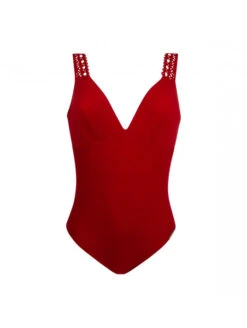 Maillot Nageur Maintien Rouge AJOURAGE COUTURE