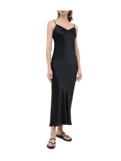 Nuisette Longue 100% Soie Noir ODANA -sous-vêtement boutique nuisette longue 100 soie noir odana 2