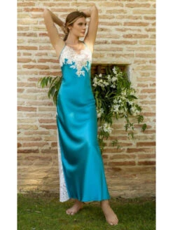 Meilleures ventes -sous-vêtement boutique nuisette longue dos nu en soie nina 1