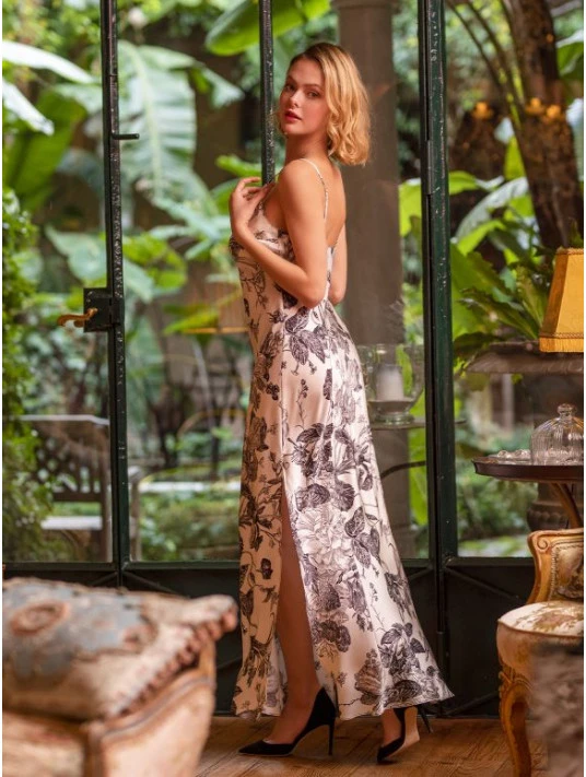 Nuisette Longue En Soie PIXIE 4 Nuisette Longue En Soie PIXIE – Image 2