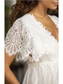 Robe Longue En Dentelle Naturel REBECCA -sous-vêtement boutique robe longue en dentelle naturel rebecca 2