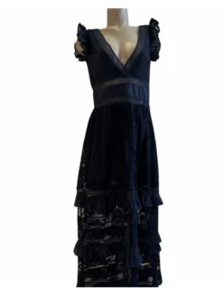 Robe Longue Noir En Coton Sans Manches -sous-vêtement boutique robe longue noir en coton sans manches 2