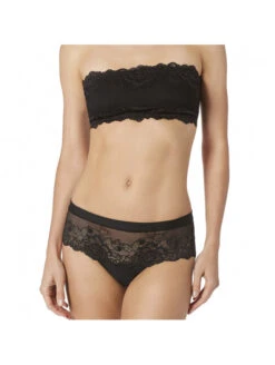 Soutien-gorge Bandeau Doublé Coton Noir GRETA -sous-vêtement boutique soutien gorge bandeau noir greta 1
