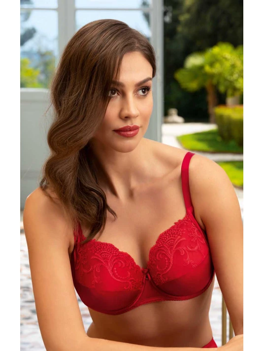 Soutien-gorge Grand Maintien Rouge SPLENDEUR SOIE 3 Soutien-gorge Grand Maintien Rouge SPLENDEUR SOIE