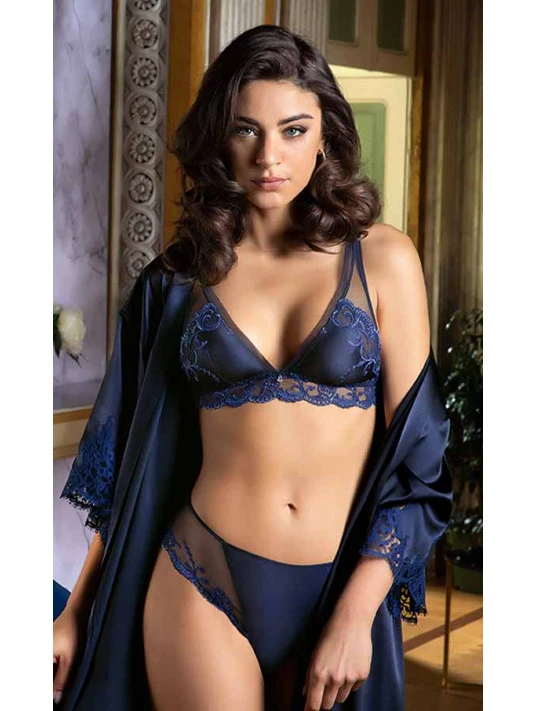 Soutien-gorge Sans Armatures Bleu Bermudes SPLENDEUR SOIE 4 Soutien-gorge Sans Armatures Bleu Bermudes SPLENDEUR SOIE – Image 2