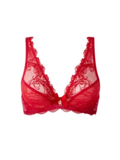 Soutien-gorge Glamour Rouge SOIR DE VENISE -sous-vêtement boutique soutien gorge triangle armatures soir de venise rouge 2