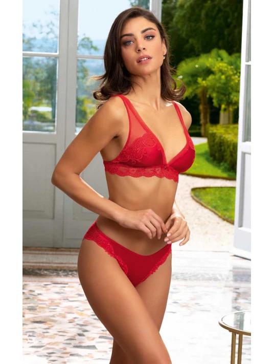 Soutien-gorge Triangle Rouge SPLENDEUR SOIE 4 Soutien-gorge Triangle Rouge SPLENDEUR SOIE – Image 2