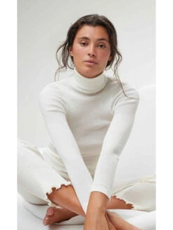 Top Col Roulé LAINE ET SOIE