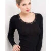 Top Manches Longues Col Rond Dentelle LAINE ET SOIE -sous-vêtement boutique top laine et soie oscalito