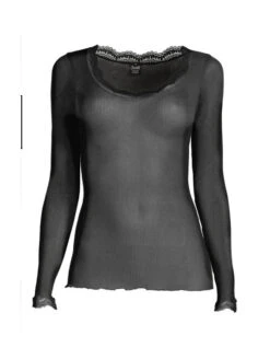 Top Manches Longues Col Rond Dentelle SOIE -sous-vêtement boutique top manches longues col rond dentelle soie 2