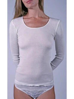 Top Manches Longues Col Rond LAINE ET SOIE -sous-vêtement boutique top manches longues col rond laine et soie 3