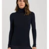 HANRO Top Manches Longues Col Roulé LAINE ET SOIE -sous-vêtement boutique top manches longues col roule laine et soie