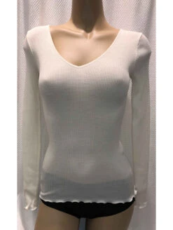 Top Manches Longues Col V LAINE ET SOIE